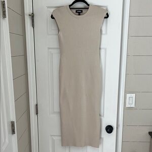 Express Cream Midi Dress